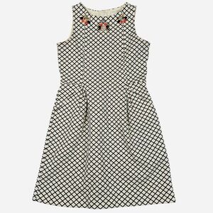 Crewcuts Dress Girls‎ 10 Cream Blue Sleeveless Beaded Gem Embellished Jewel